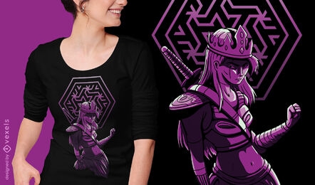 Dark fantasy knight woman t-shirt design