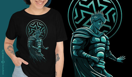 Design de camiseta de fantasia de rei cavaleiro das trevas