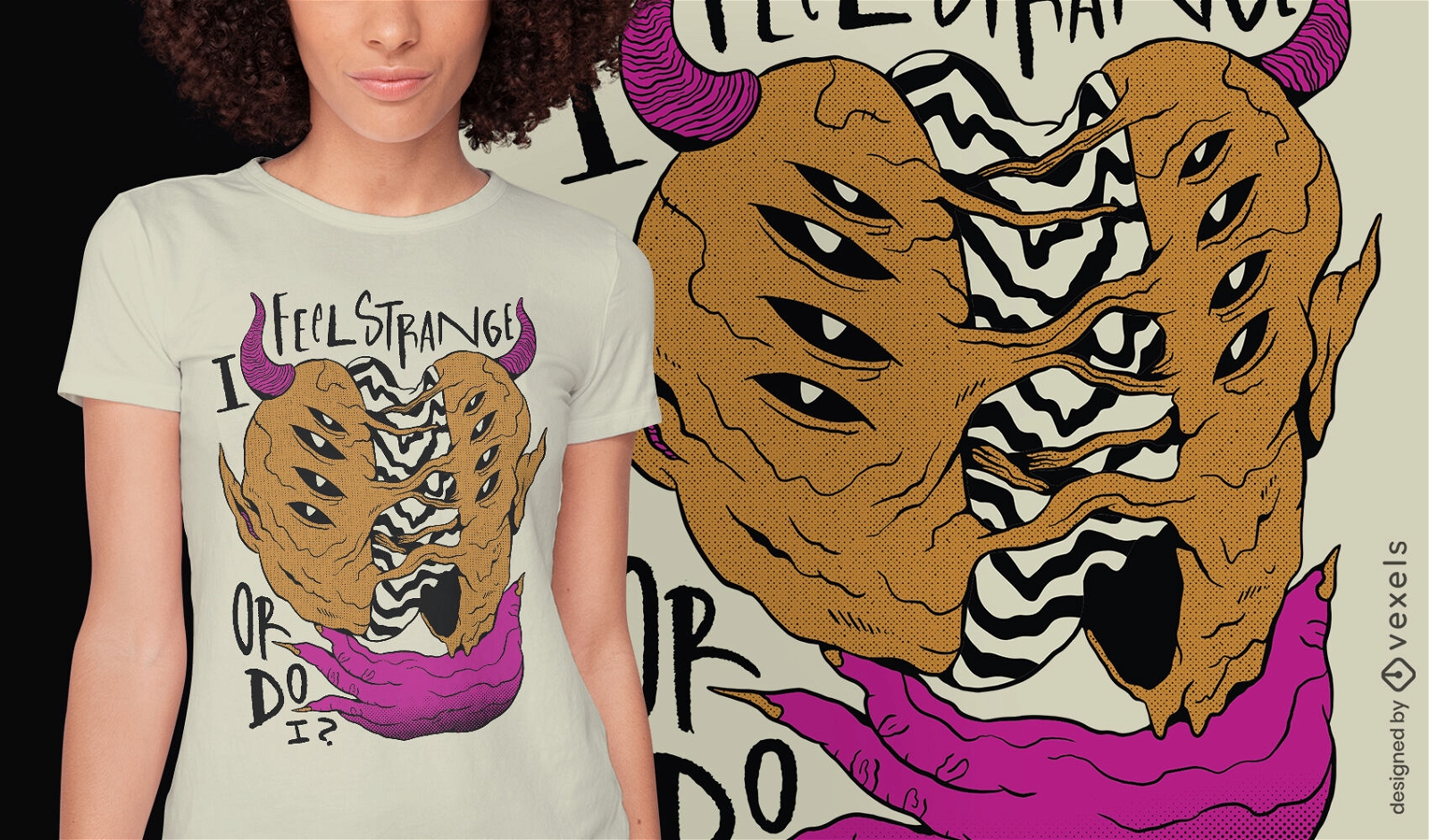 Seltsames Monster-T-Shirt-Design
