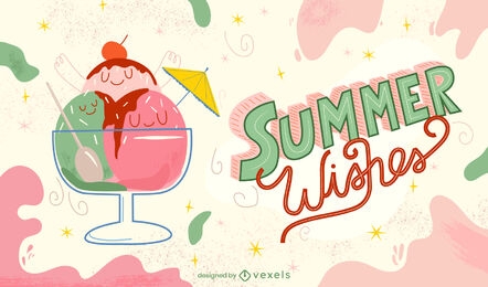 Summer wishes quote illustration