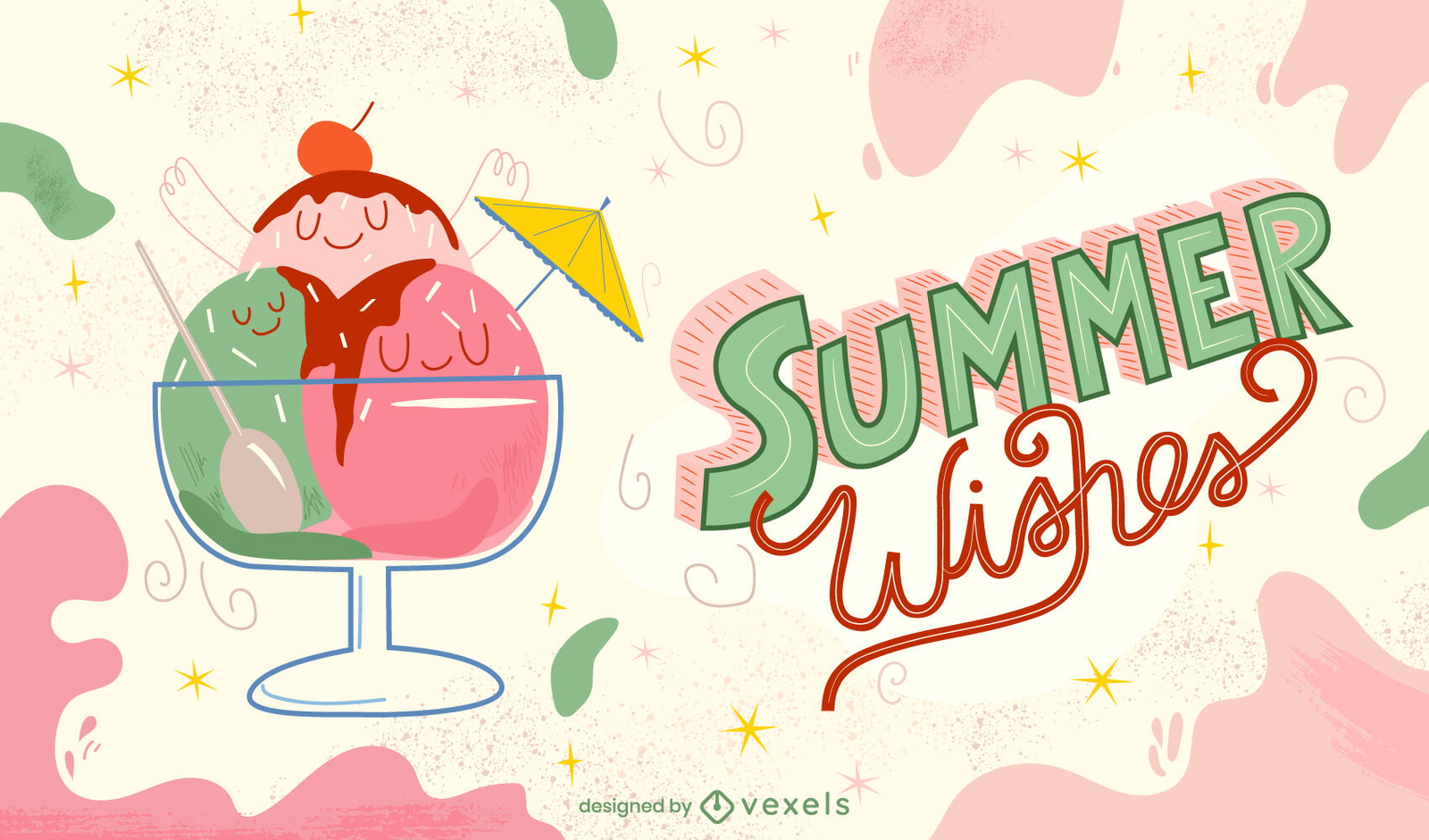 Ilustração de citação de desejos de verão