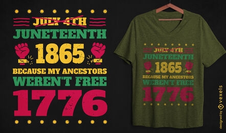 Design de t-shirt de citação de feriado de Juneteenth