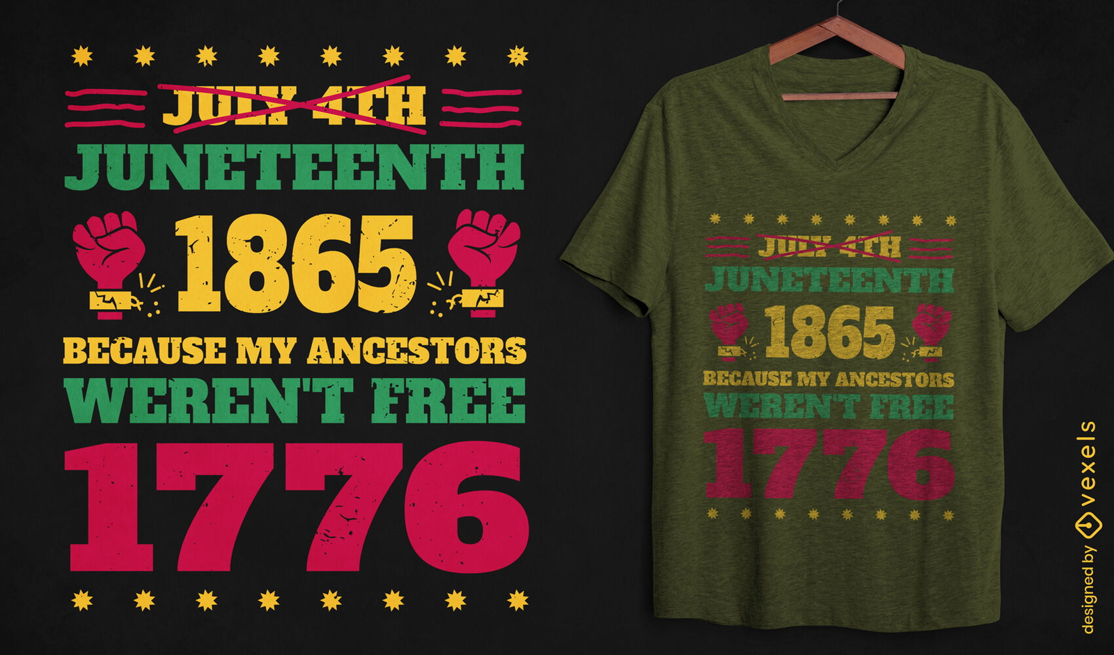 Design de t-shirt de citação de feriado de Juneteenth