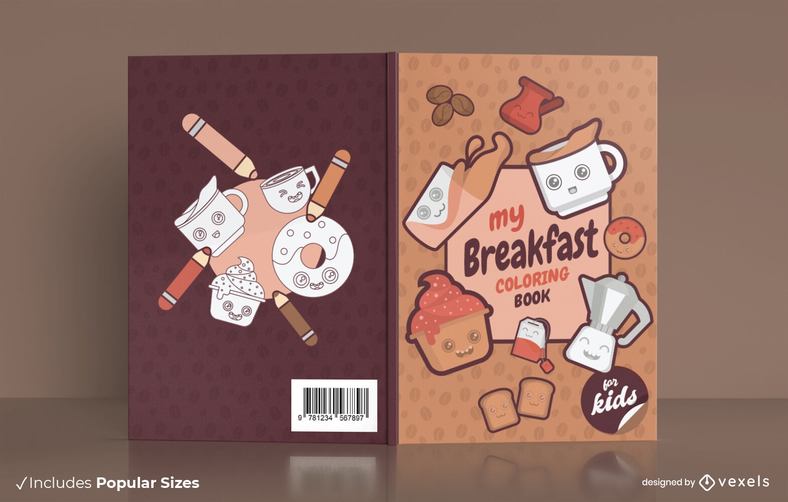 Breakfast food book cover design