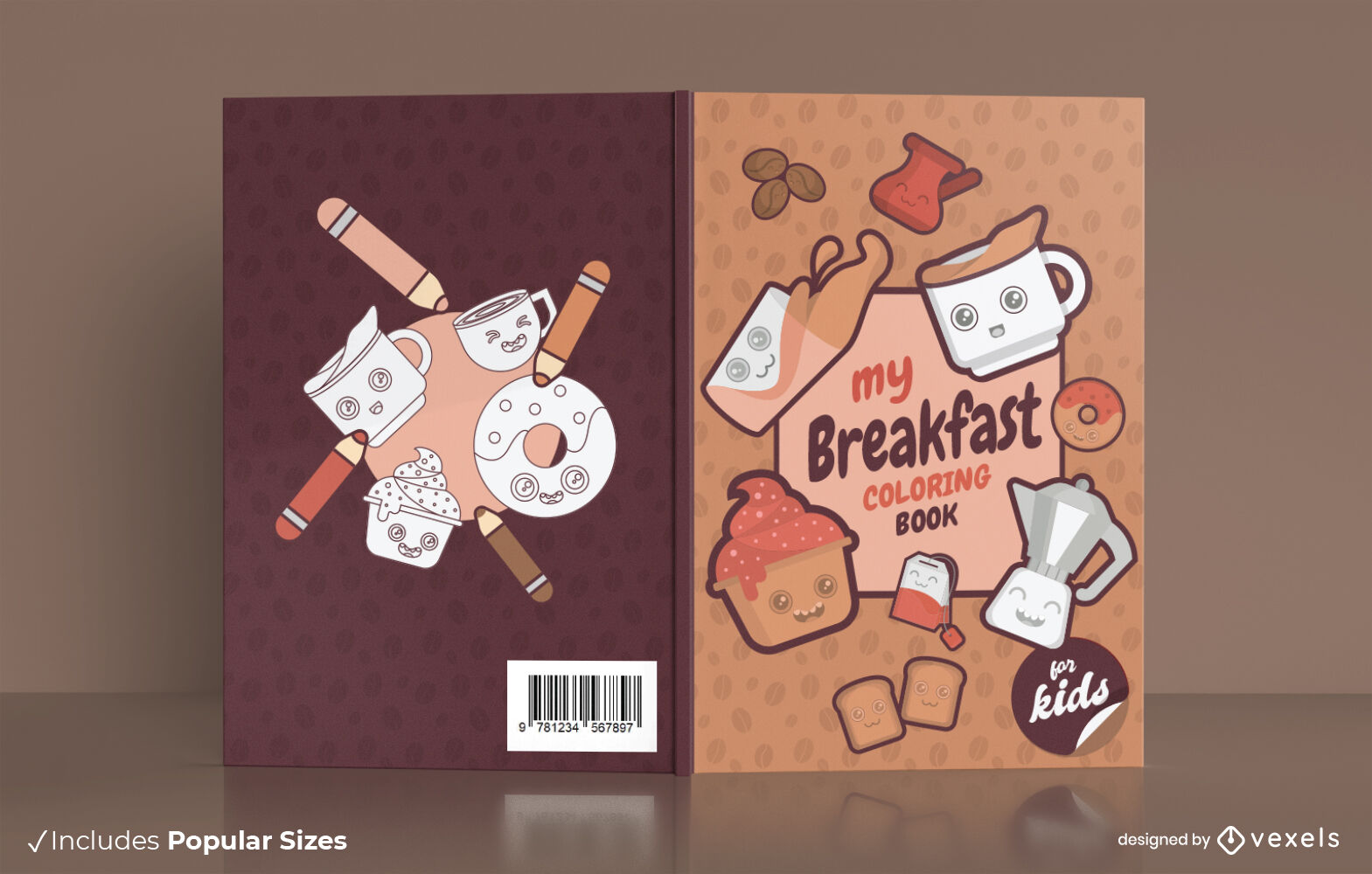 Diseño de portada de libro de comida para el desayuno