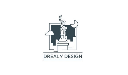 Modelo de logotipo de Nova York da estátua da liberdade