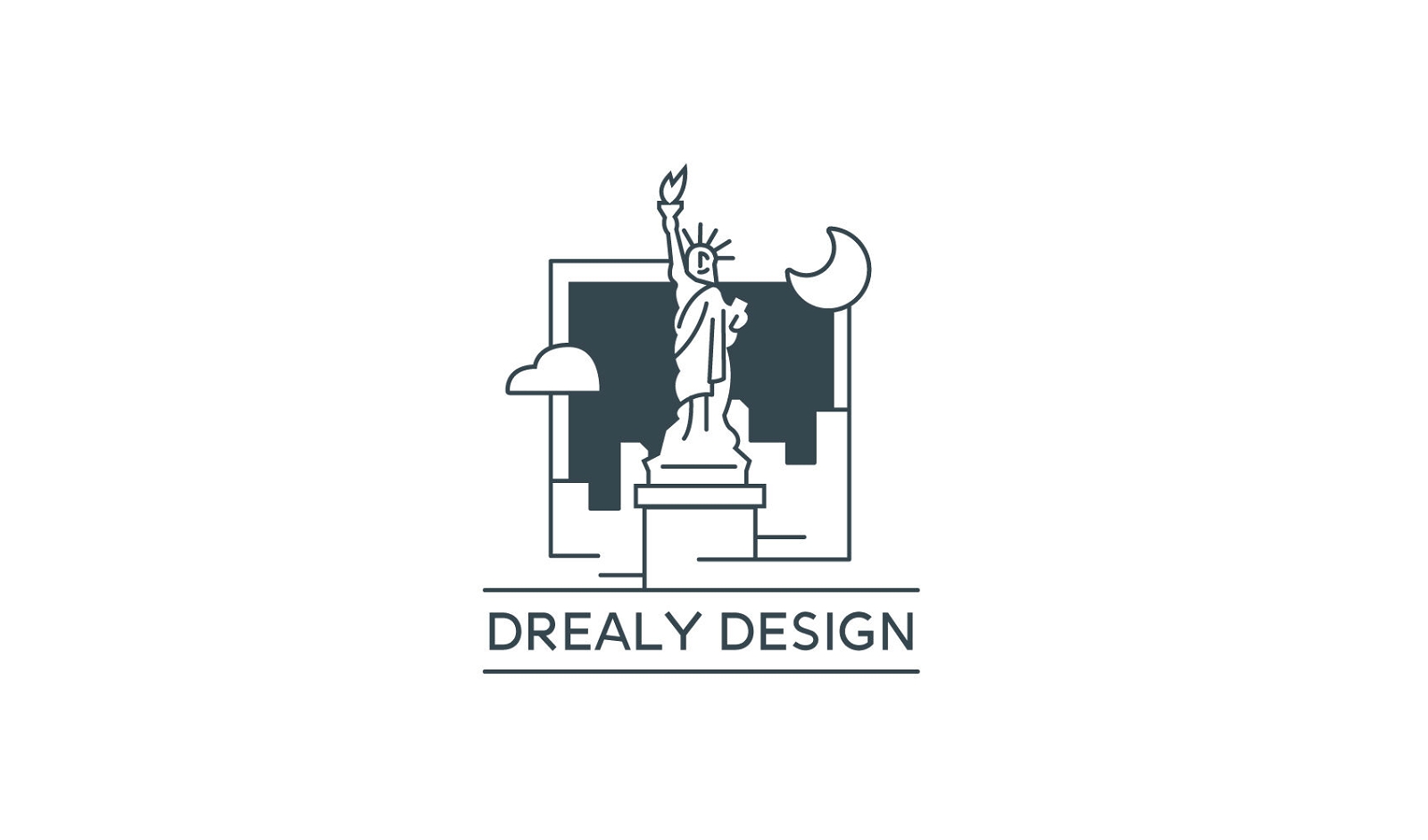 Liberty statue New York logo template