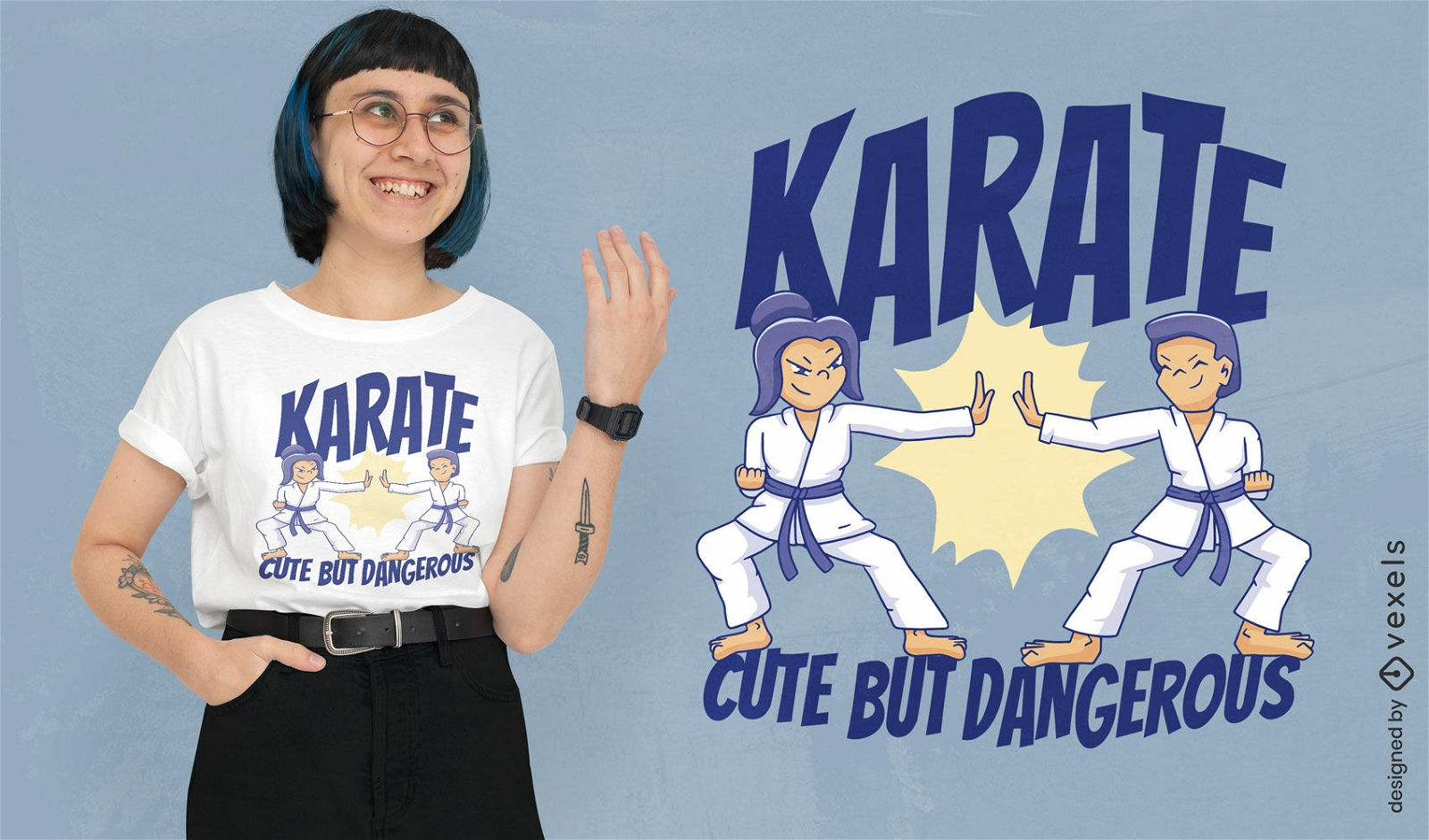 Lindo diseño de camiseta de karate