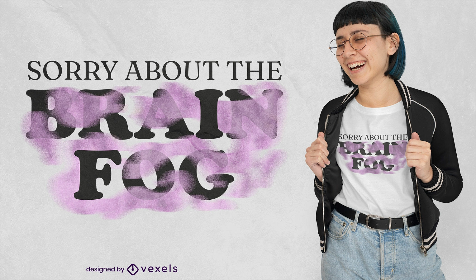 Brain fog purple mist t-shirt design