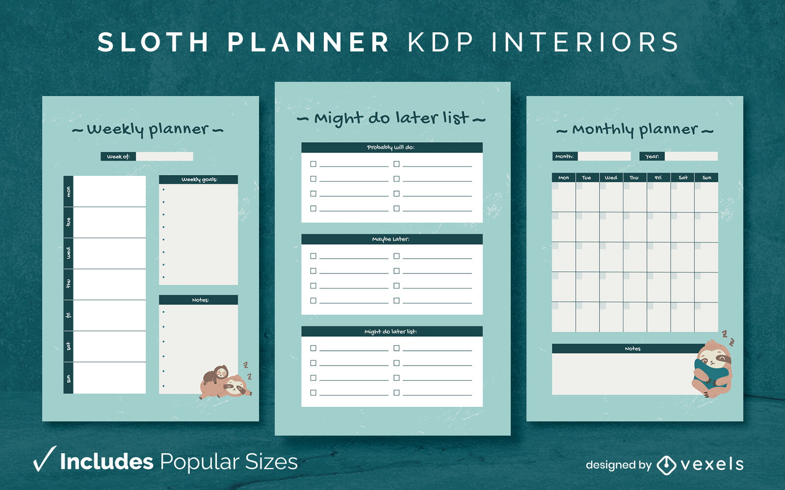 Diseño de diario de planificador perezoso Modelo KDP