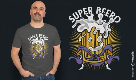 Superhero beer t-shirt design