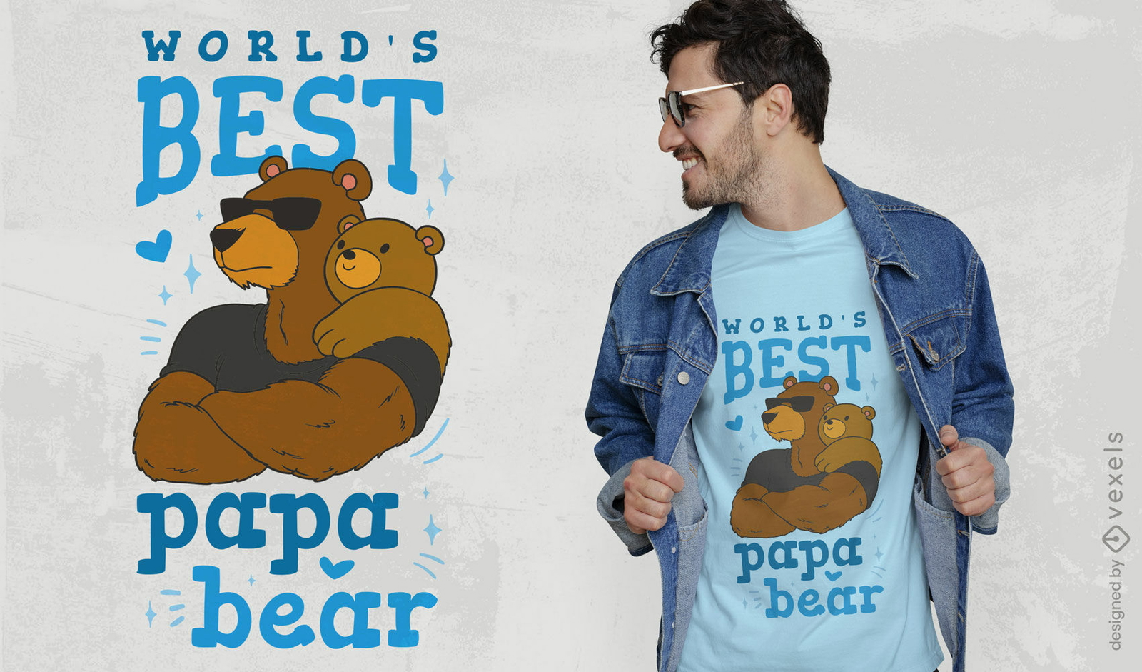 Bär Papa Zitat T-Shirt-Design