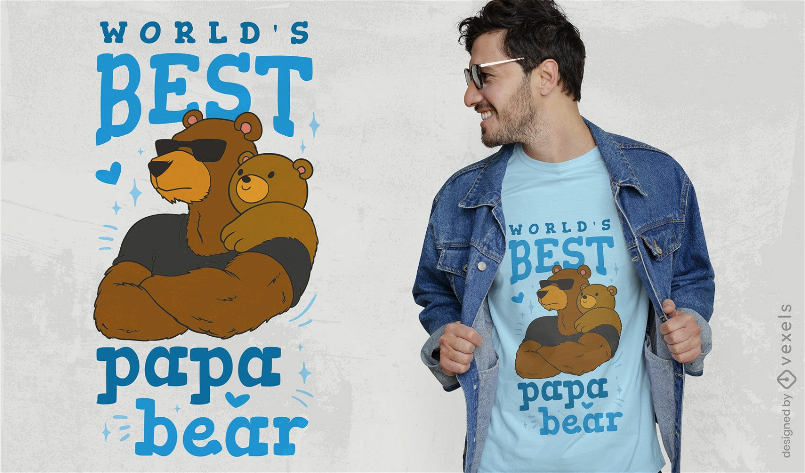 Diseño de camiseta con cita de papá oso