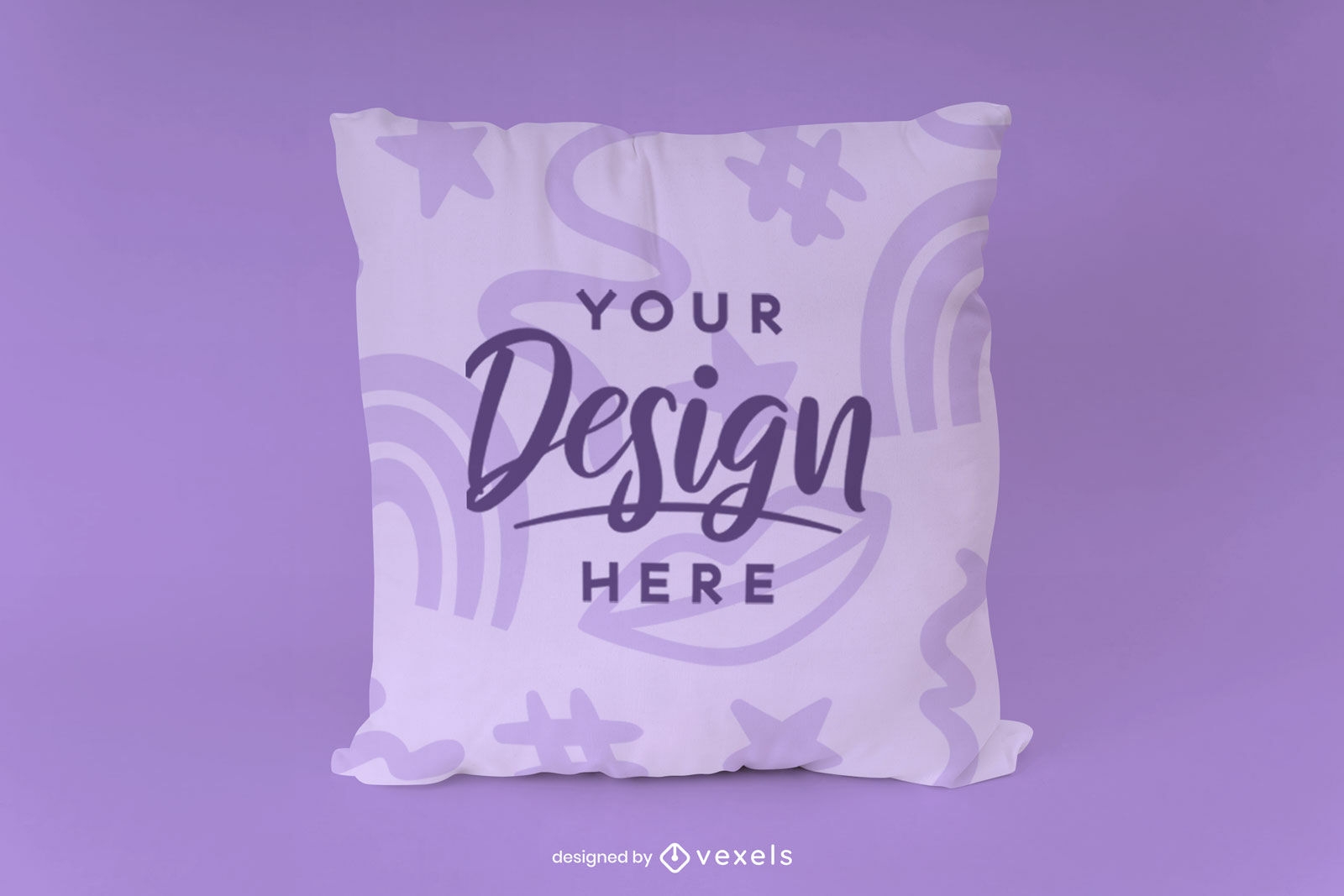 Small throw pillow on solid background mockup