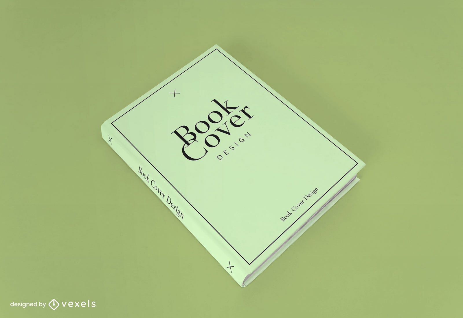 Reading book over solid background mockup