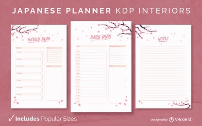 Modelo de design de diário de planejador japonês KDP