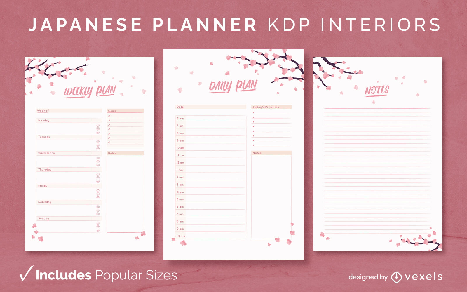 Japanese planner Diary Design Template KDP