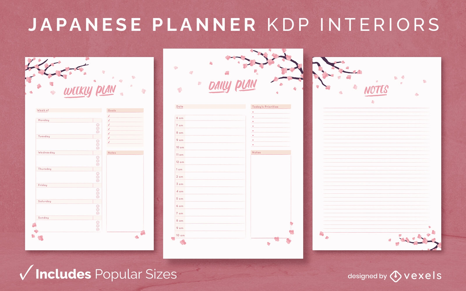 Japanische Planer Tagebuch-Designvorlage KDP