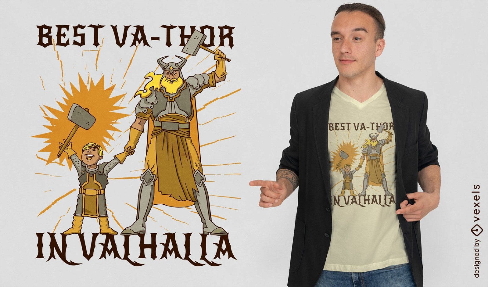Design de camiseta do pai Valhalla