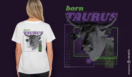 Taurus horoscope bull animal t-shirt psd