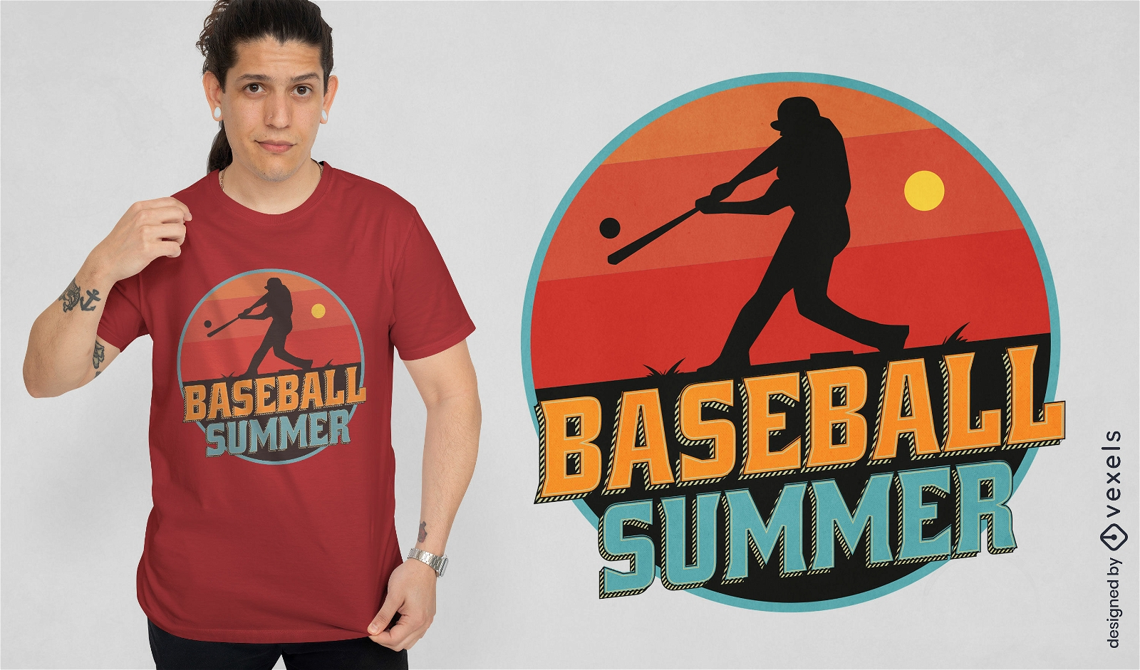 Design de camiseta de ver?o de beisebol