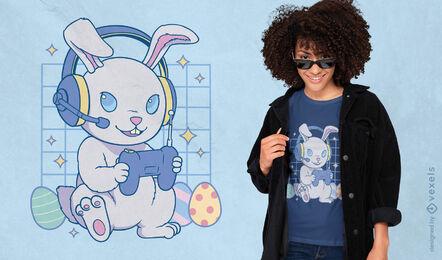 Osterhase spielt Videospiele T-Shirt-Design