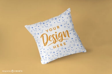 Throw pillow standing on solid background mockup