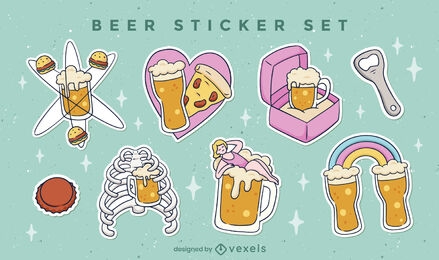 Beer love stickers set
