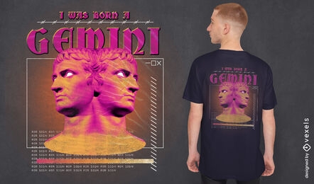 Gemini horoscope twin people t-shirt psd