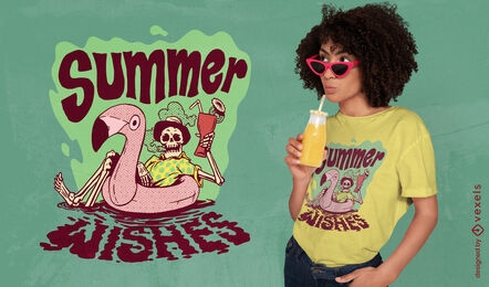 Summer skeleton t-shirt design