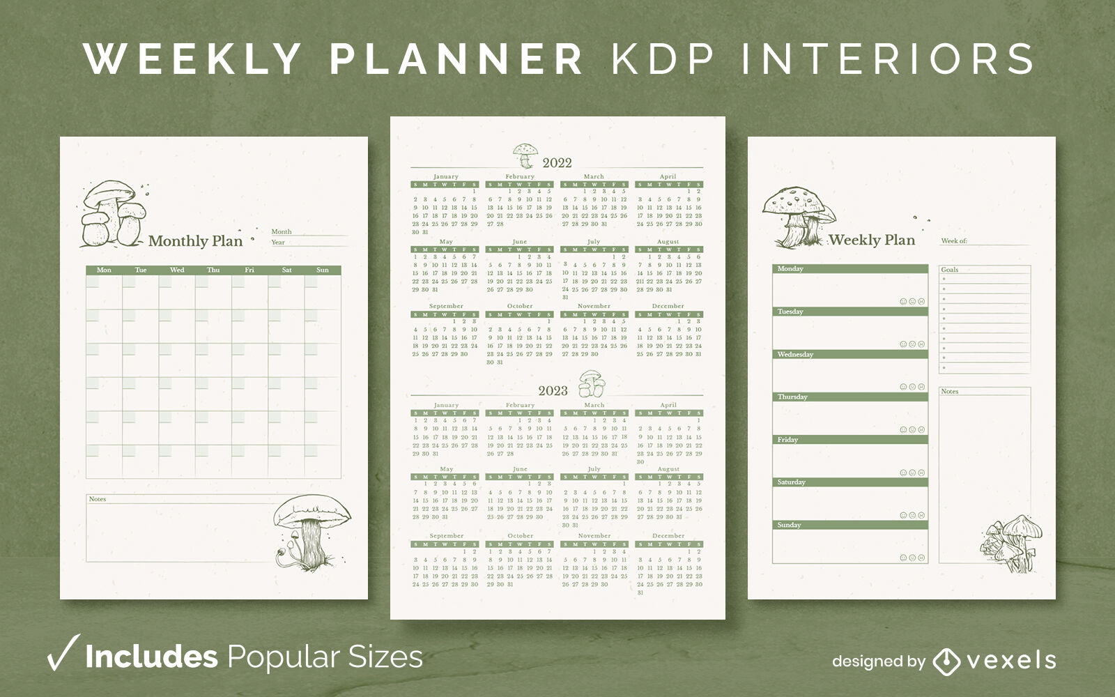 Planificador de hongos Diseño de diario Modelo KDP