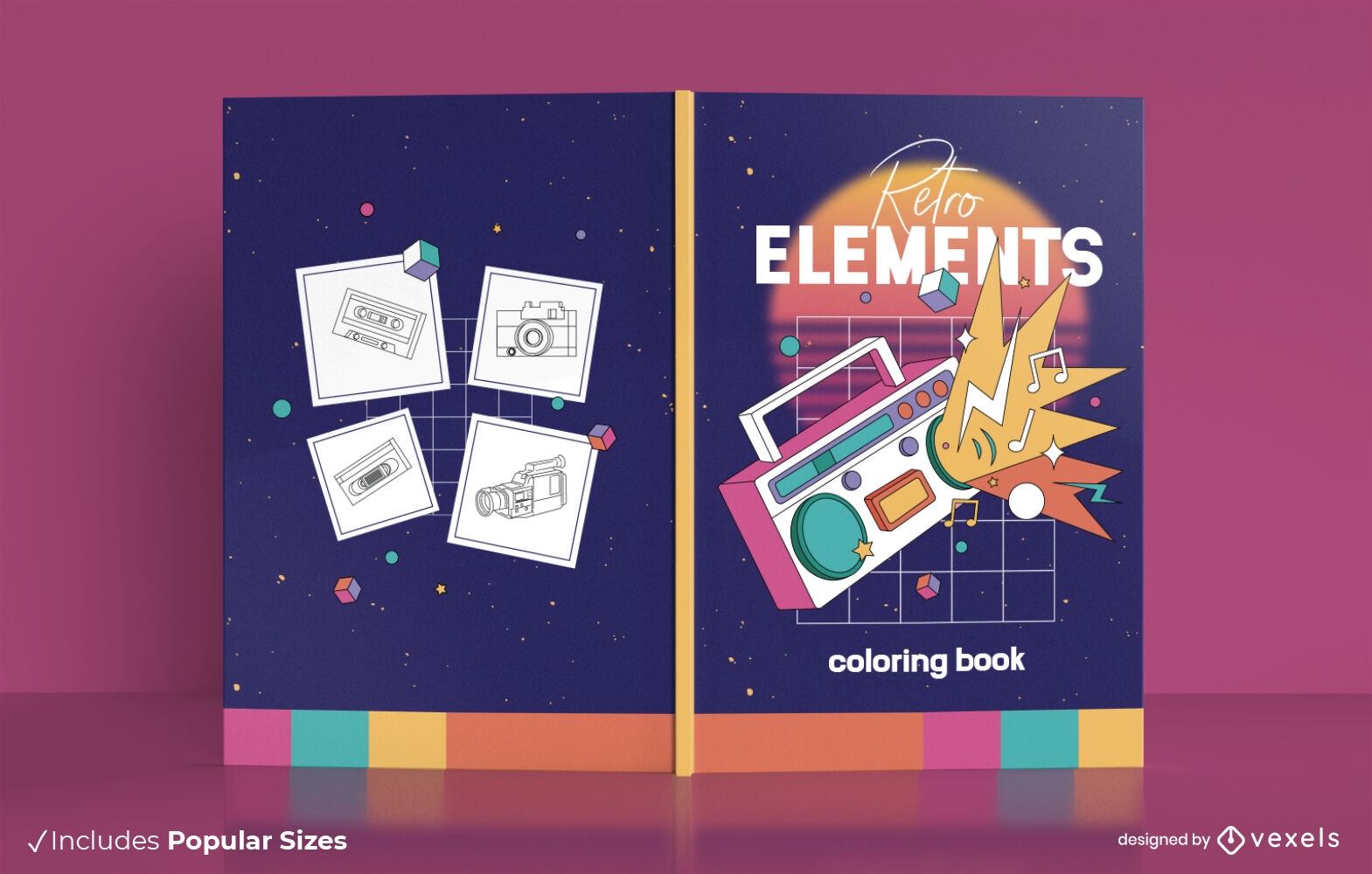 Retro elements book cover design