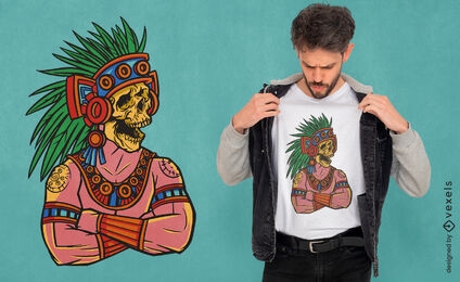 Diseño de camiseta del dios azteca Mictlantecuhtli