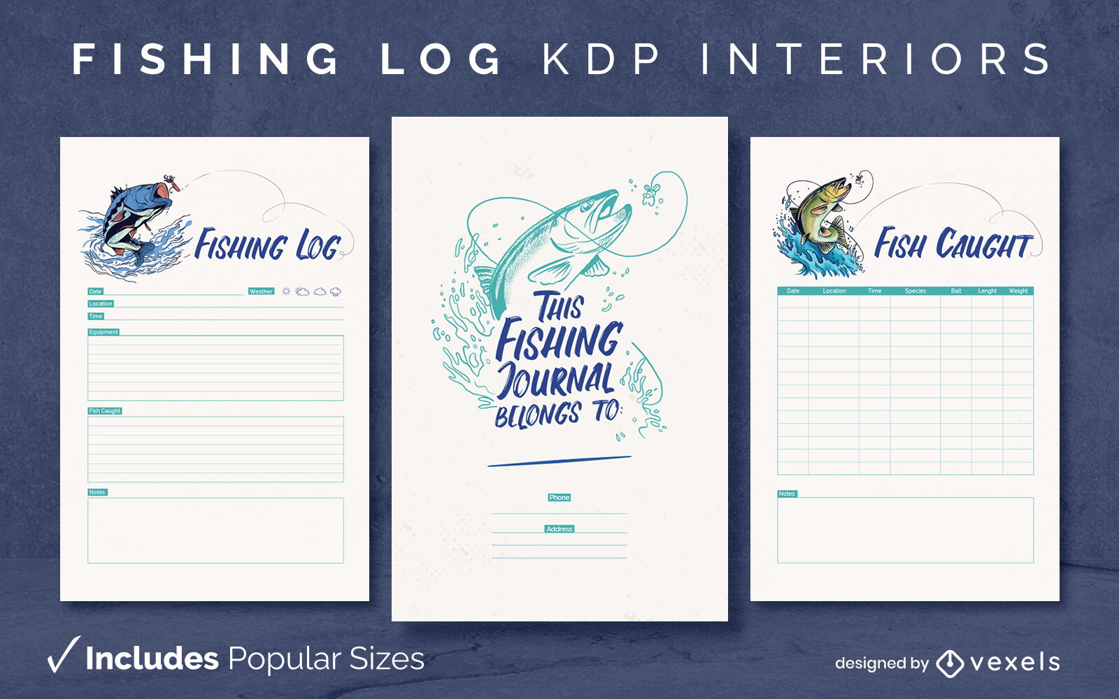 Fischerei-Tracking-Log-Vorlage KDP Interior Design