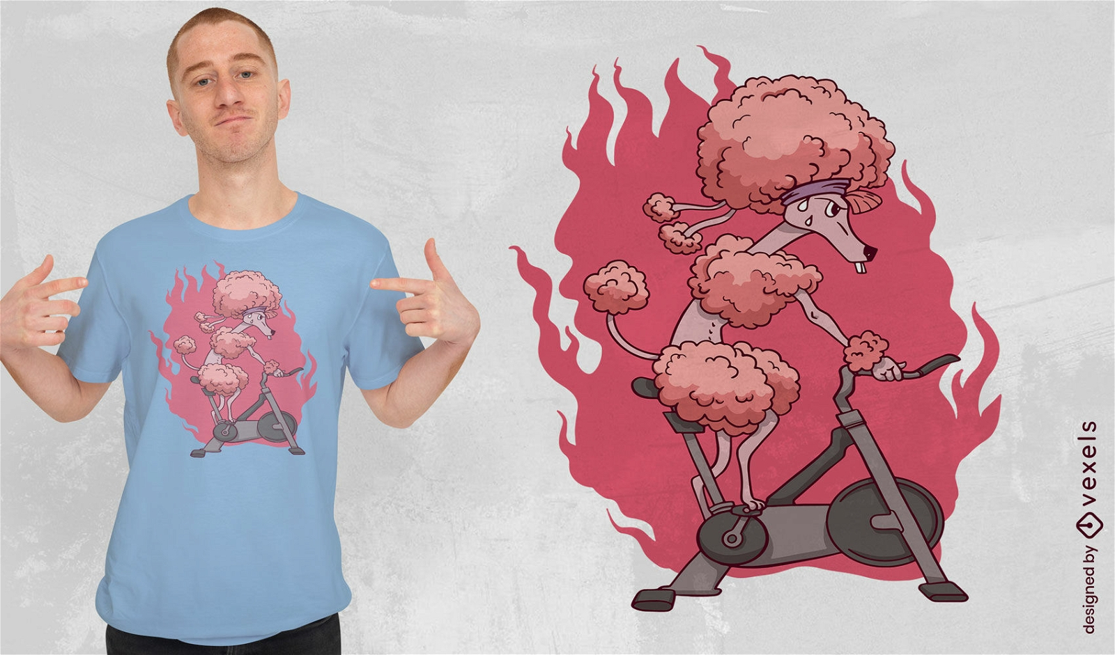 Puddle in stationary bike t-shirt design