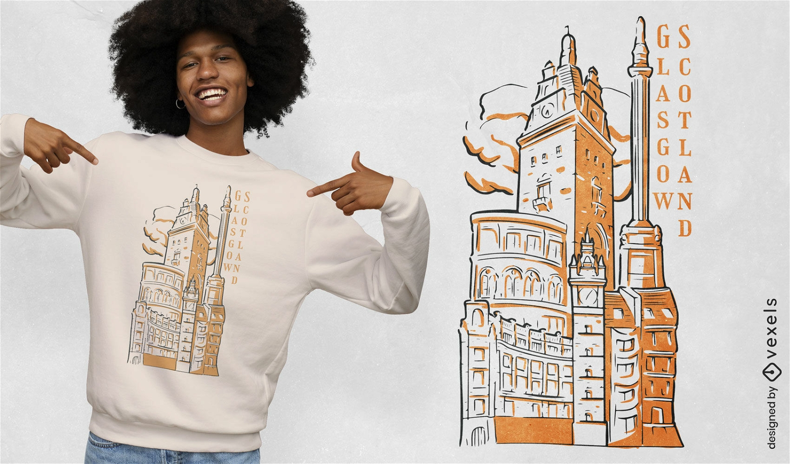 Diseño de camiseta Cityscape Glasgow Escocia
