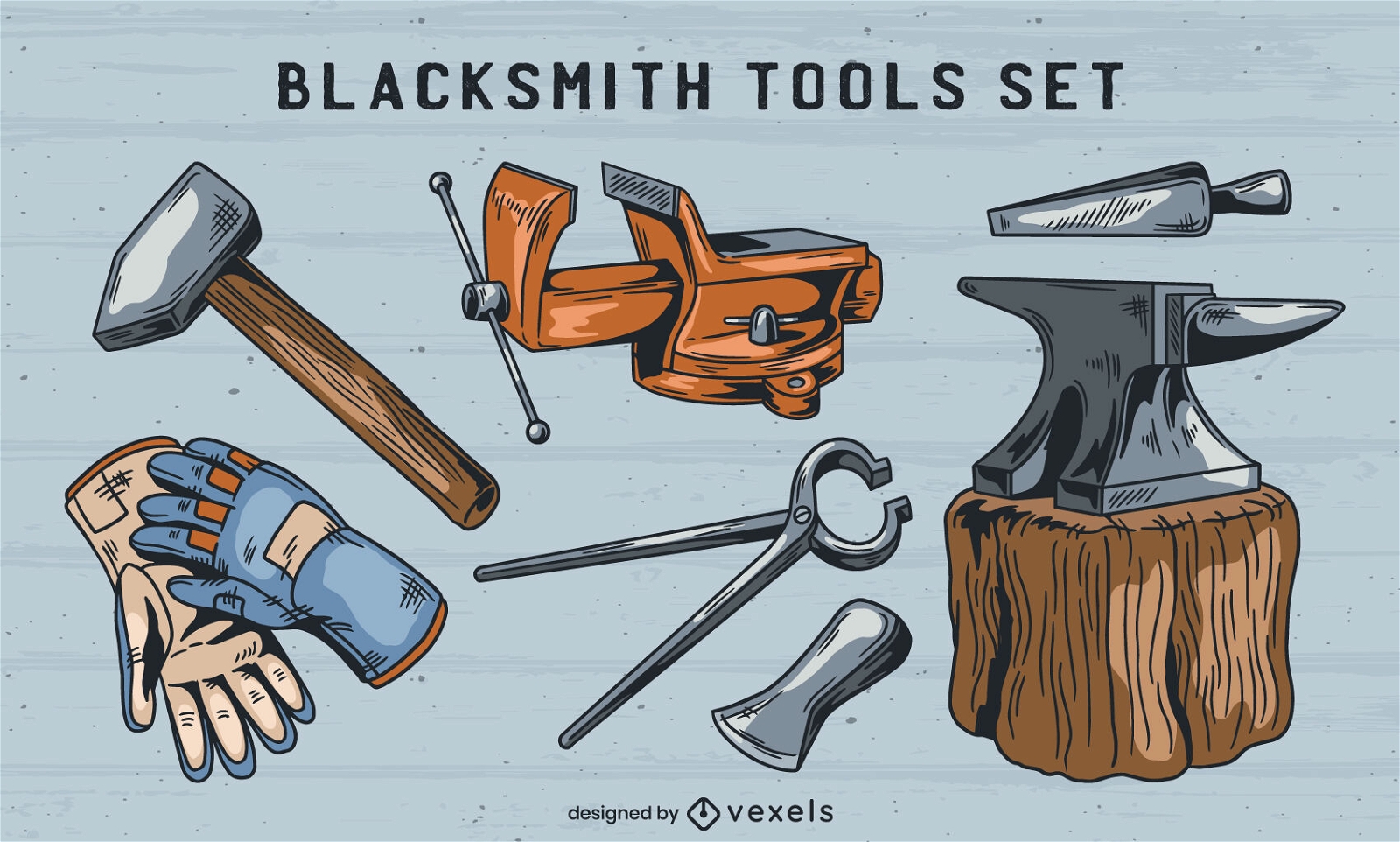 Conjunto de ferramentas de ferreiro