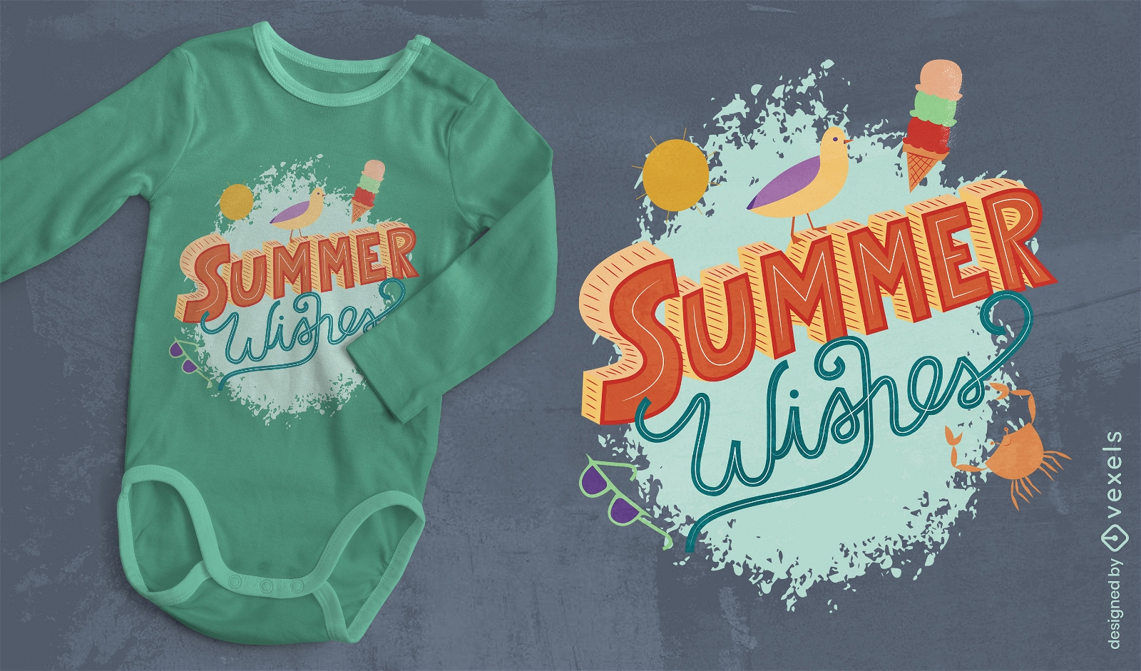 Design de camiseta de desejos de verão
