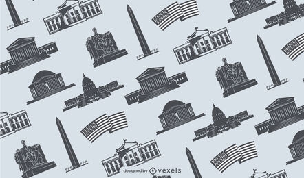 Washington monuments pattern design