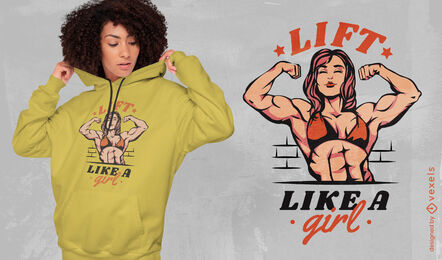Levante como um design de camiseta de menina