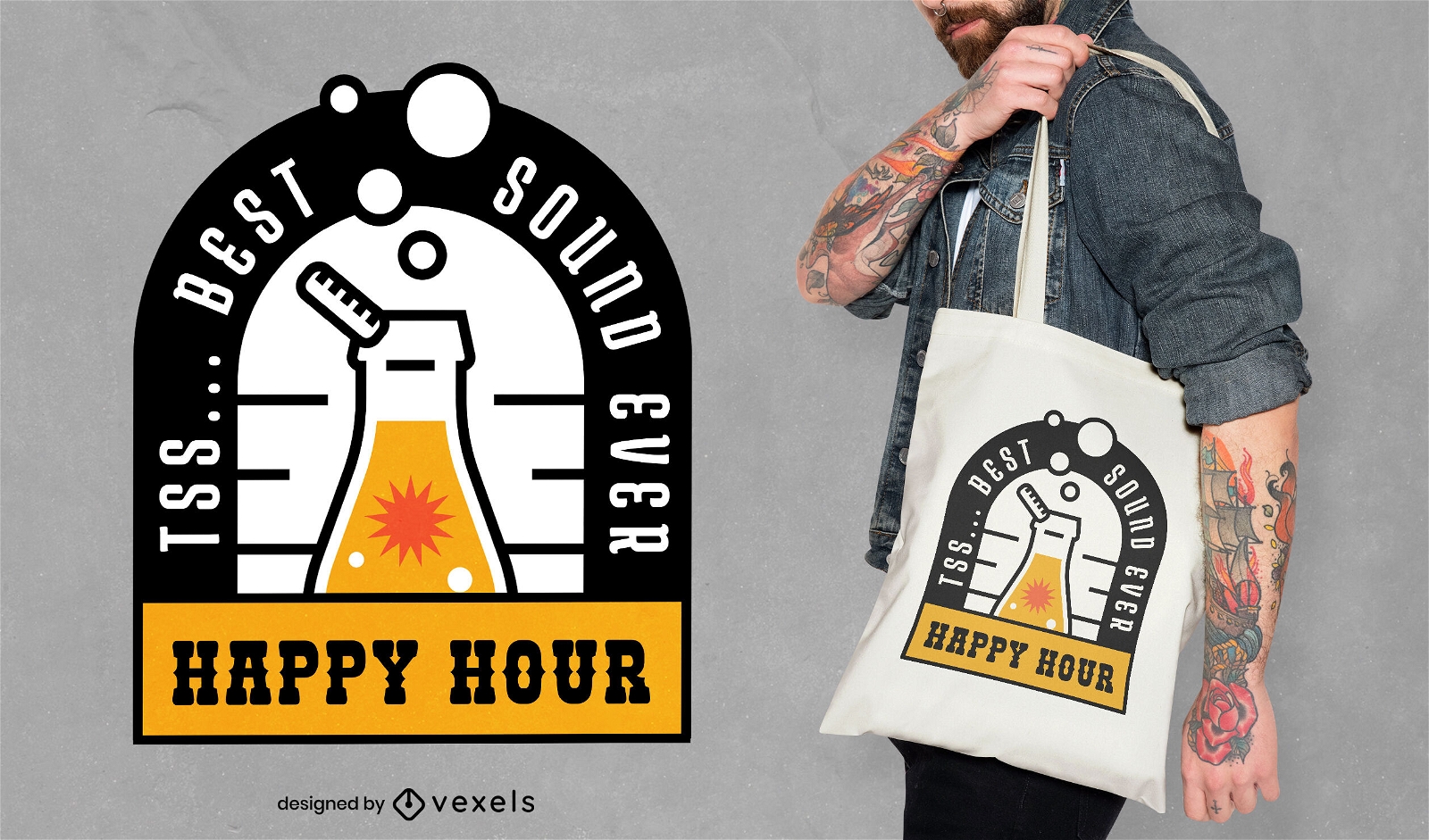 Happy-Hour-Bier-T-Shirt-Design