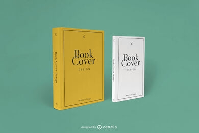 Design de maquete de tamanhos de capa de livro