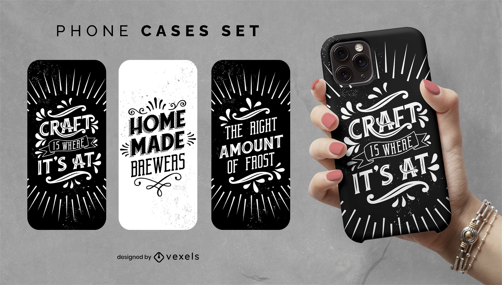 Beer lettering quotes phone cases set