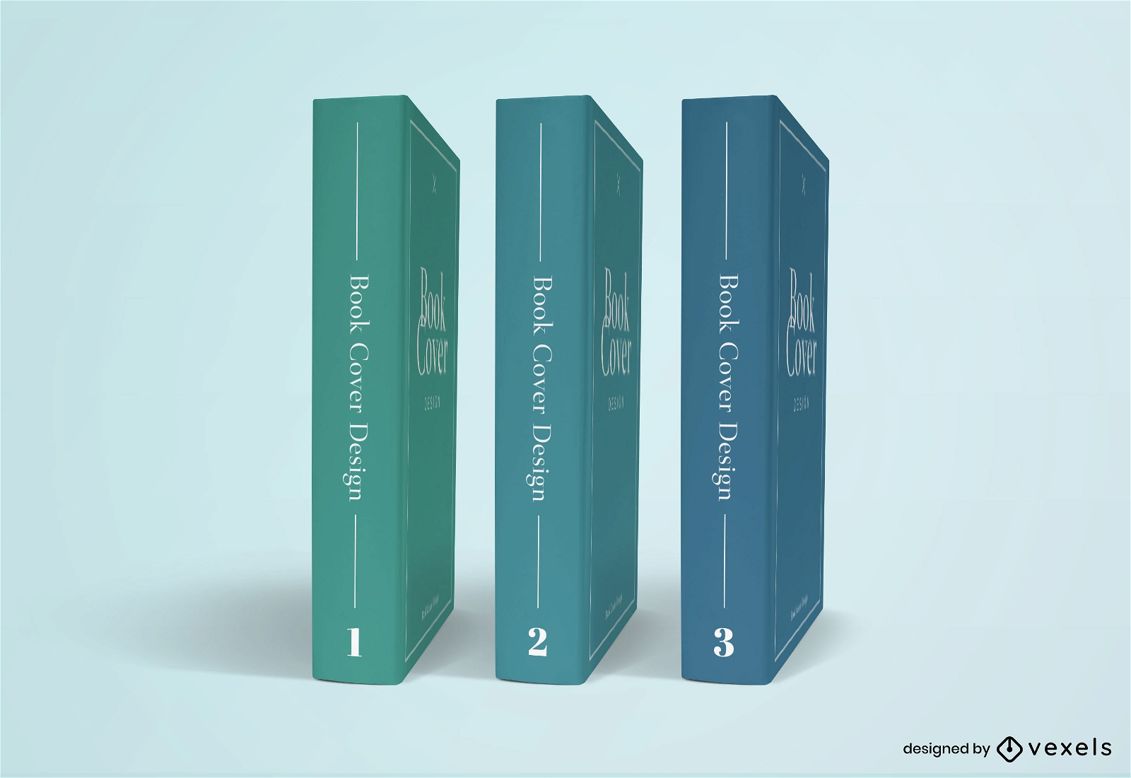 Three book covers and spine mockup