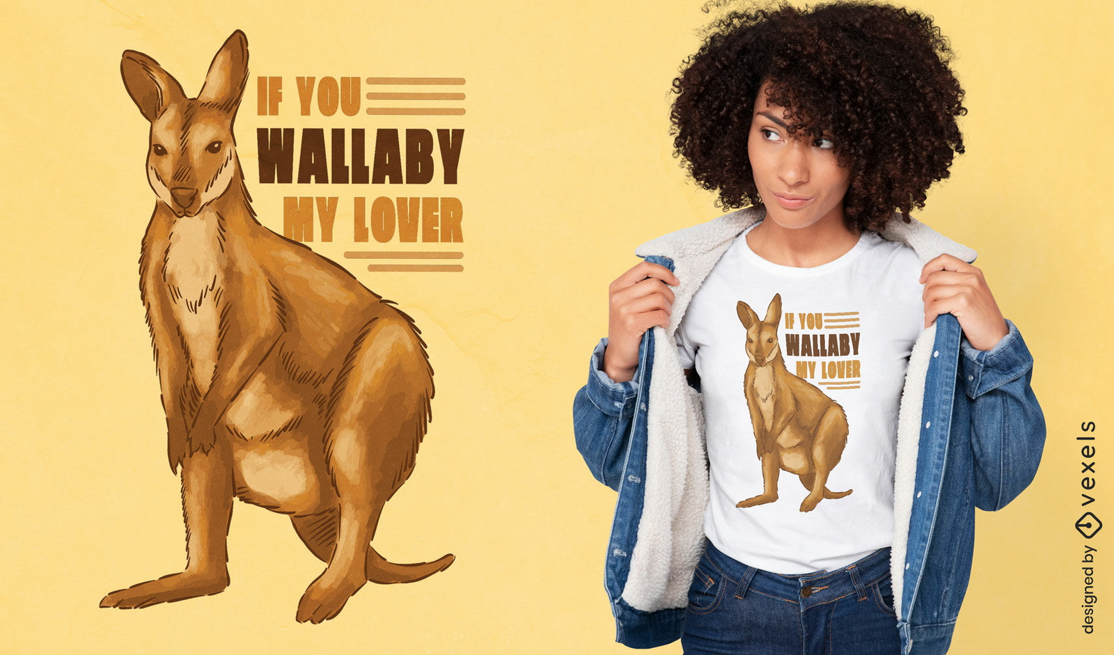 Diseño de camiseta Wallaby mi amante