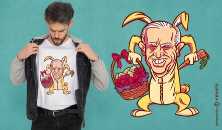 Joe Biden em design de camiseta de coelhinho da Páscoa