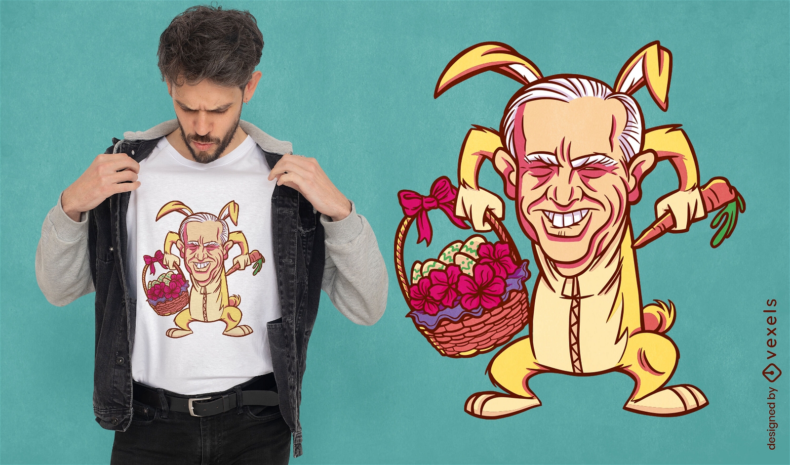 Joe Biden en diseño de camiseta de disfraz de conejito de Pascua