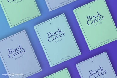 Design de maquete de várias capas de livros