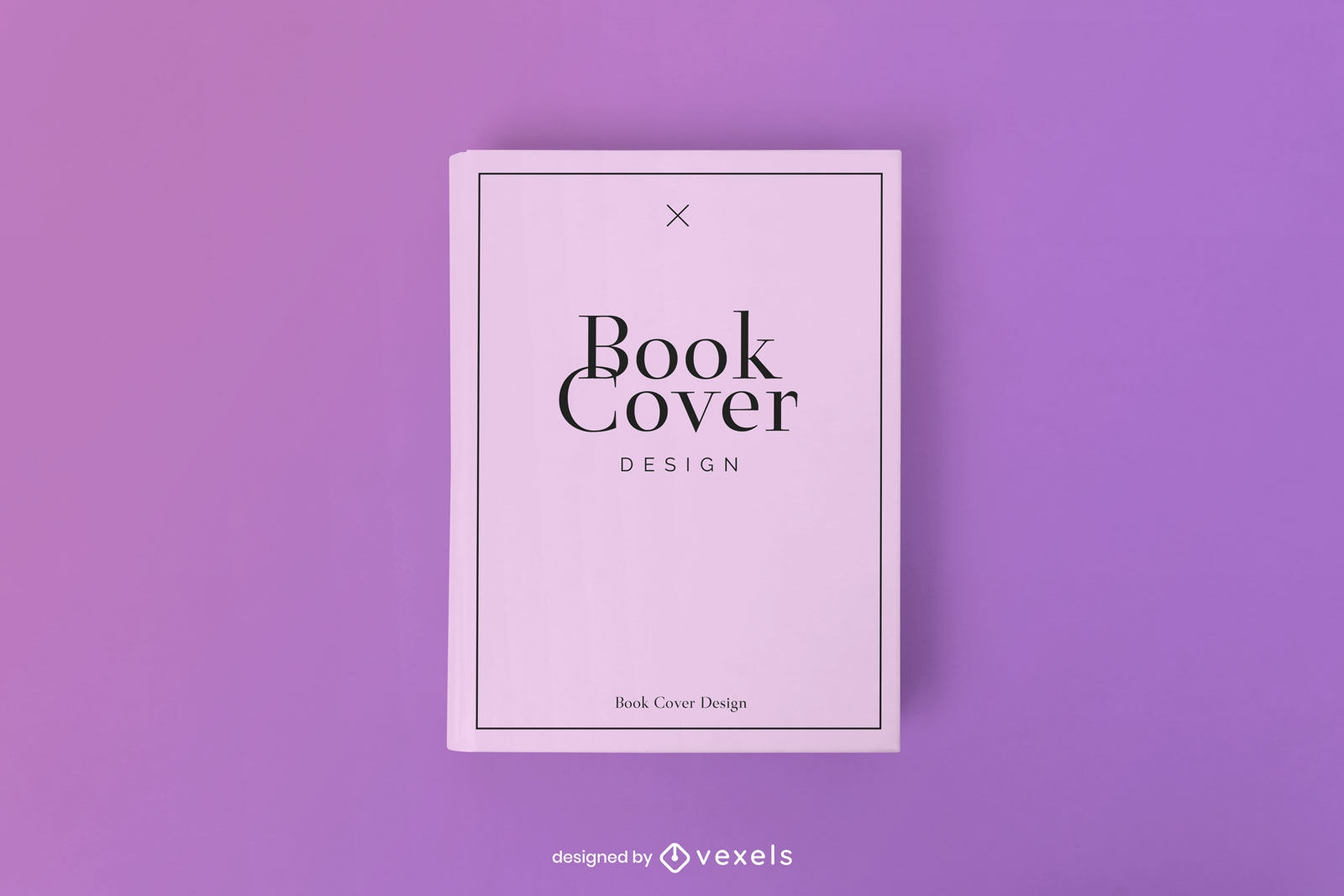 Design de maquete de capa de livro roxo