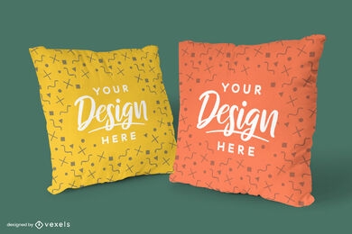 Two throw pillows mockup design